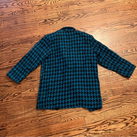 Vintage Teal and Black Checkered blazer - Picture 3 of 13